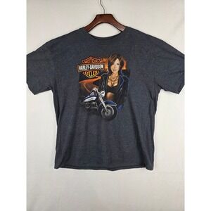 Harley-Davidson Kenai Peninsula Alaska Graphic T-Shirt Mens Charcoal Grey L